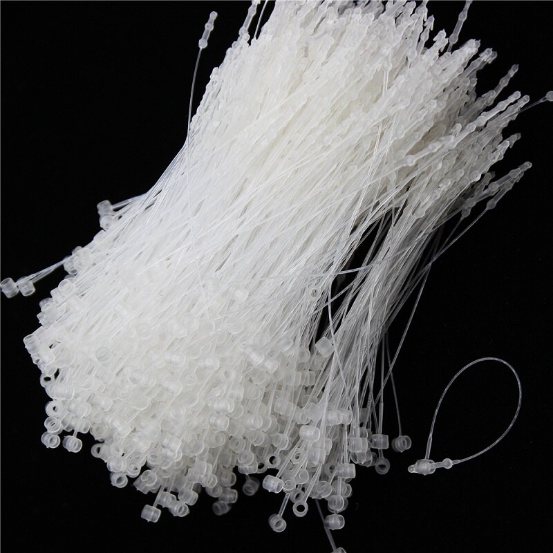 5000pcs 3'' security hang tag loop plastic tag tie fastener transparent hang tag snap lock pin round head: Default Title