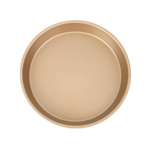 6/7/8/9/10inch Pizza Pan Plate Heat-resistant Easy to Clean Carbon Steel Pizza Bake Crisper Pan Dish Tray for Kitchen Bakeware: Golden 8Inch