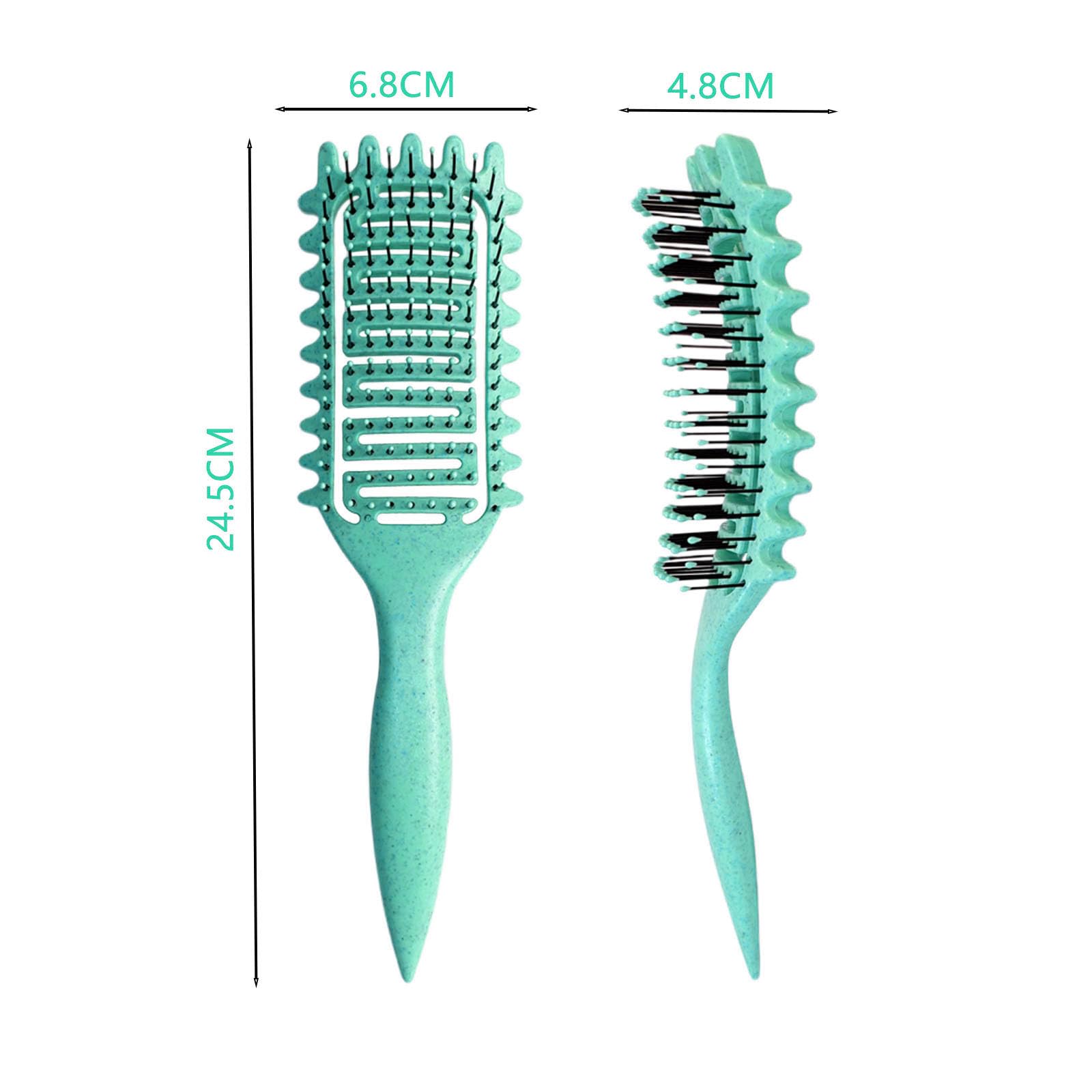 Curly Hair Brush Hollow out Curl Define Styling Brush Beard Comb Styling Detangling Brush Multi-purpose Home Styling Tools: green