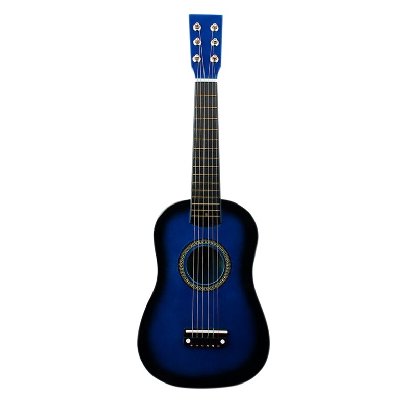 IRin-Mini Guitarra acústica de 12 trastes y 6 cuerdas para niños y principiantes, 23 pulgadas, color negro y azul, 2 uds.