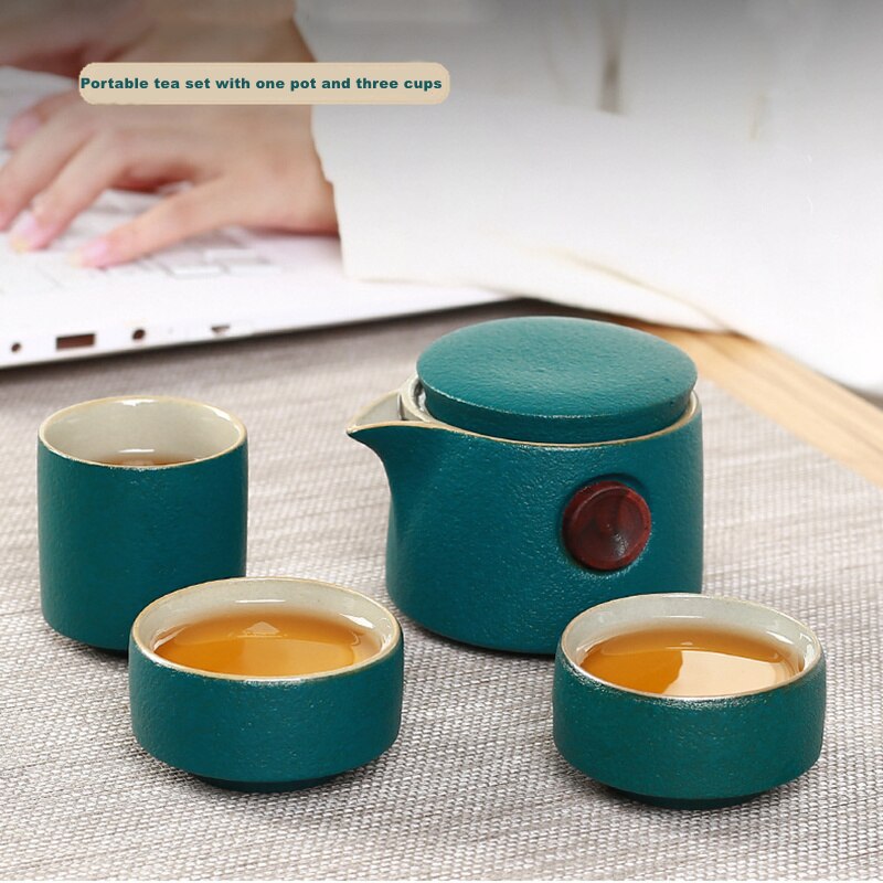 Tea Set One Pot Two Cup Set Porcelain Kung Fu Tea Set Storage Bag Teaware Portable Travel Ceramic