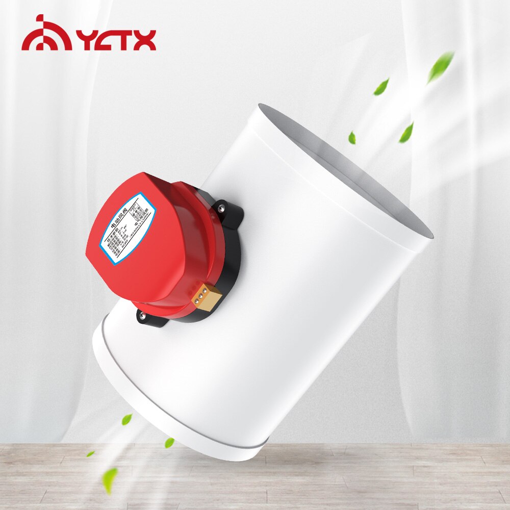 YCTX HVAC ABS plastic motorized air valve electric damper valve duct solenoid check valve for pipe ventilation 220V 12V 24V