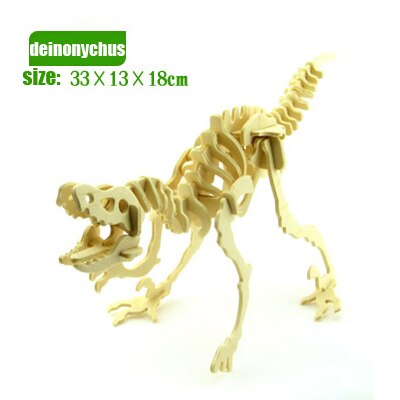 Pädagogisches puzzles dinosaurier tiere dreidimensionale modell montiert holz puzzle spielzeug 3D DIY für baby kinder holz spielzeug: deinonychus