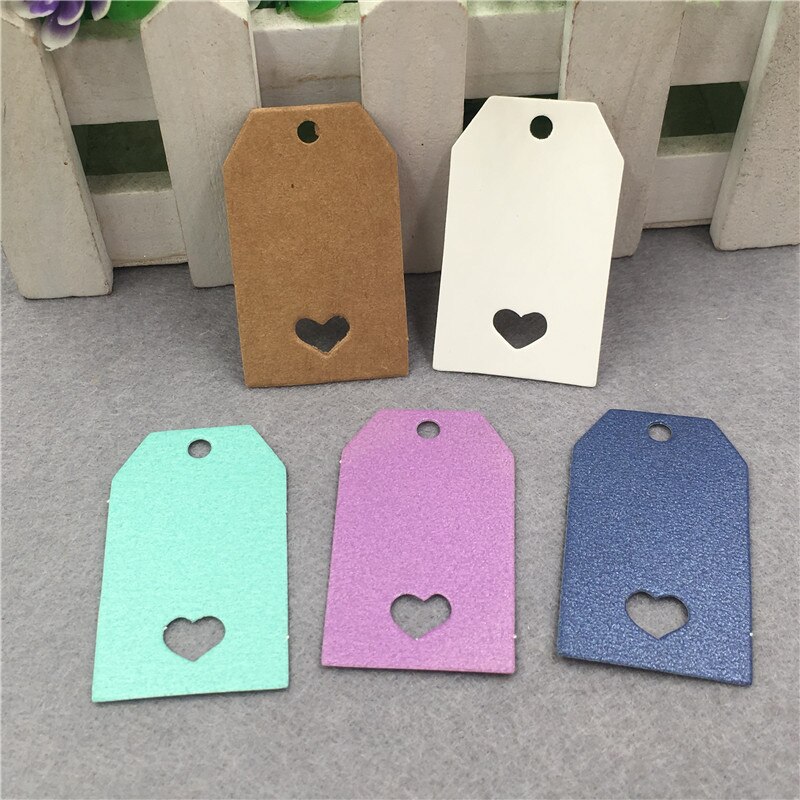 500 stks/partij Handgemaakte 5x3 cm Kraft Papieren Kaart Tag Voor Bruiloft Engagement Party Decoratie Tassen Garment Recycle prijs Label Label