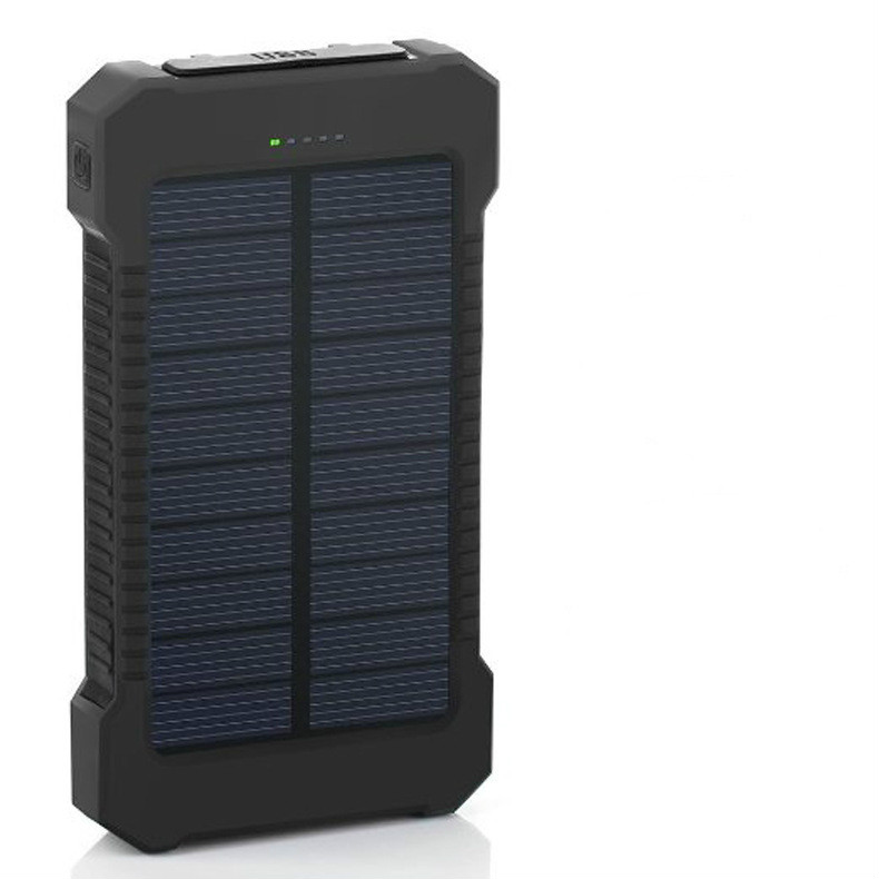 Solar Power Bank Waterproof 30000mAh Solar Charging 2 USB Ports External Charger Bank External For Blackview Asus HUAWEI Nova 3i: Black
