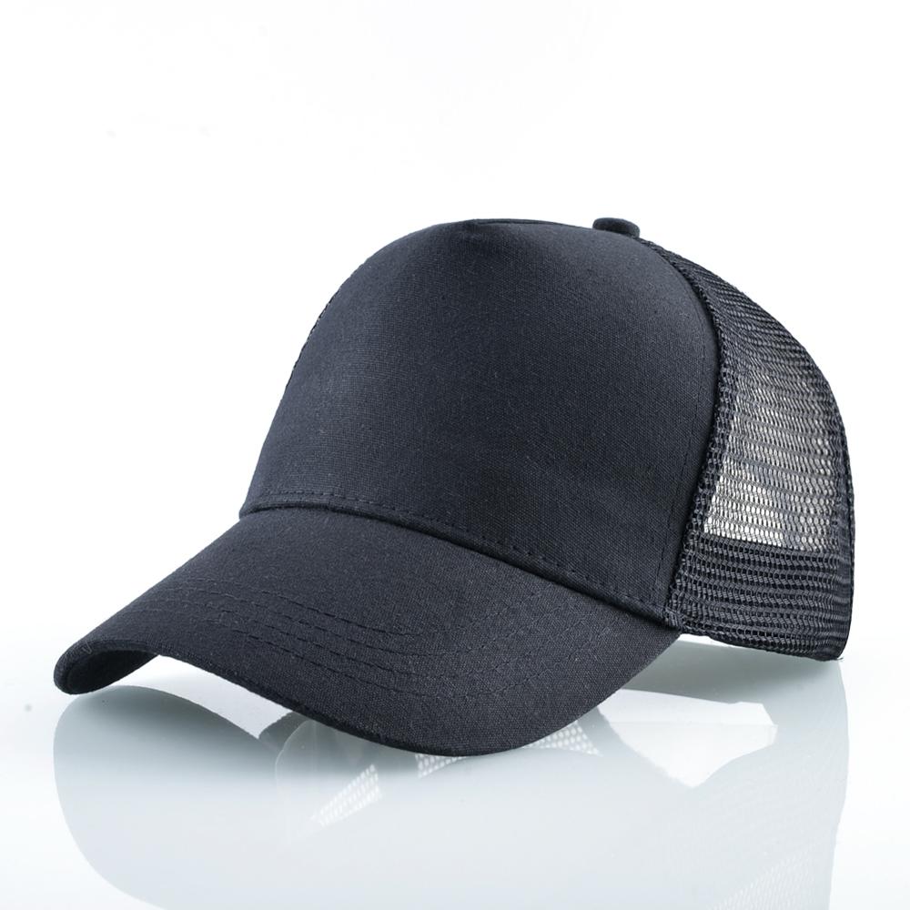 Ballena equipada gorra de béisbol Snapback de de verano sombrero de camionero gorra al aire libre de malla de gorros de Hip Hop para las mujeres Casual tapas: Solid color-Black