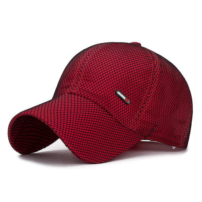 Vår sommer pustende netting baseball cap gorras para hombre menn cap sport hatter kvinne snapback cap: Rød