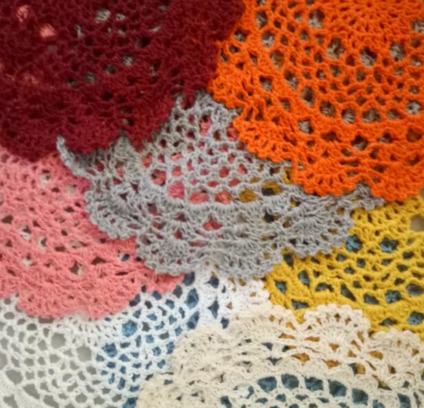 lace cotton placemat cup dining coaster mug kitchen Christmas table place mat cloth Crochet tea coffee doily felt pad