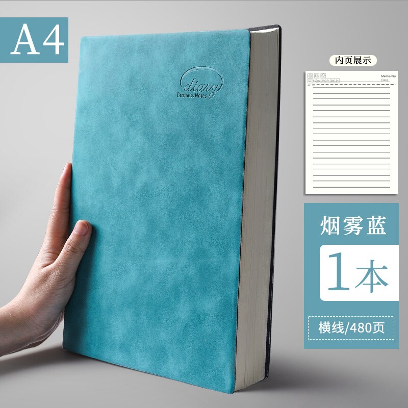 Notesbog  a4 fortykket stor virksomhed super tykt gitter blankt gitter dagbog cuaderno notesbøger og tidsskrifter libretas zeszyt caderno: Blå linje