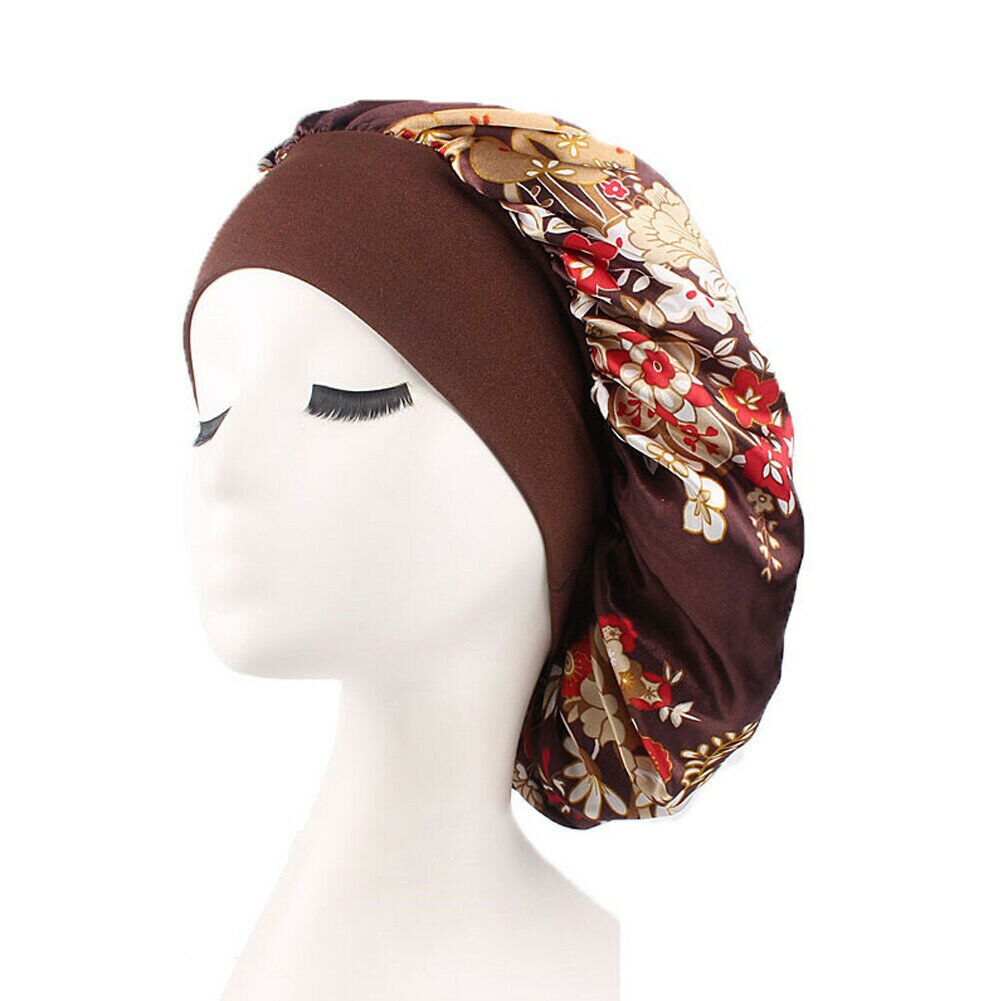 1pc dusjhett silke natt søvn lue hår panser hatt hodetrekk sateng turban dårlig produkt: Stil f