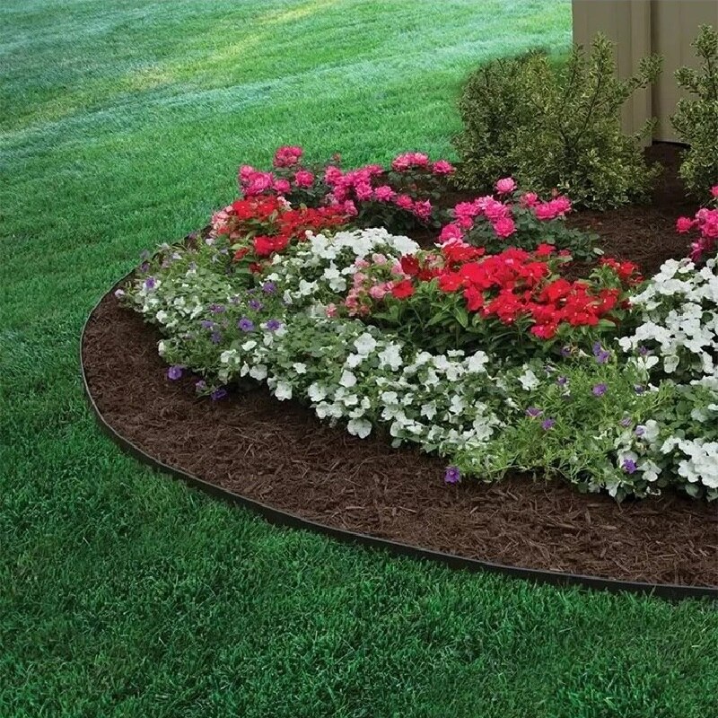 1M 5X5CM Garden Flexible Lawn Grass Plastic Edging Border landscape edging Easy Install Insert Black Green brown grey