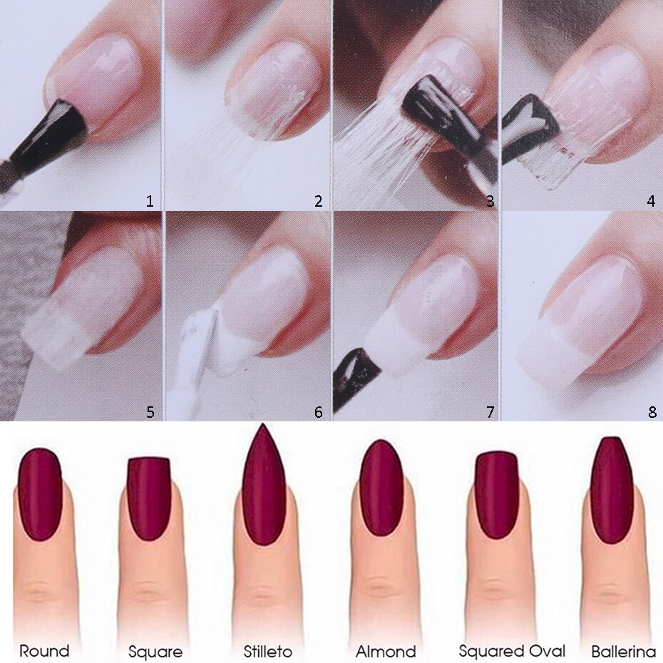 1m/2m/5m Nail Art Fiberglass For Nail Extension Building Clear Nails Fibernails Silk Acrylic Tips With Scraper Manicure SA1578
