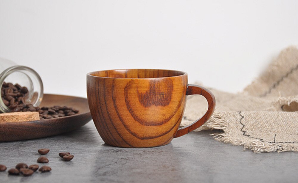 Japanese Hand made Original Cup Log Color Handmade Natural Wood Coffee Tea Beer Juice Souvenir Handmade Milk Mug