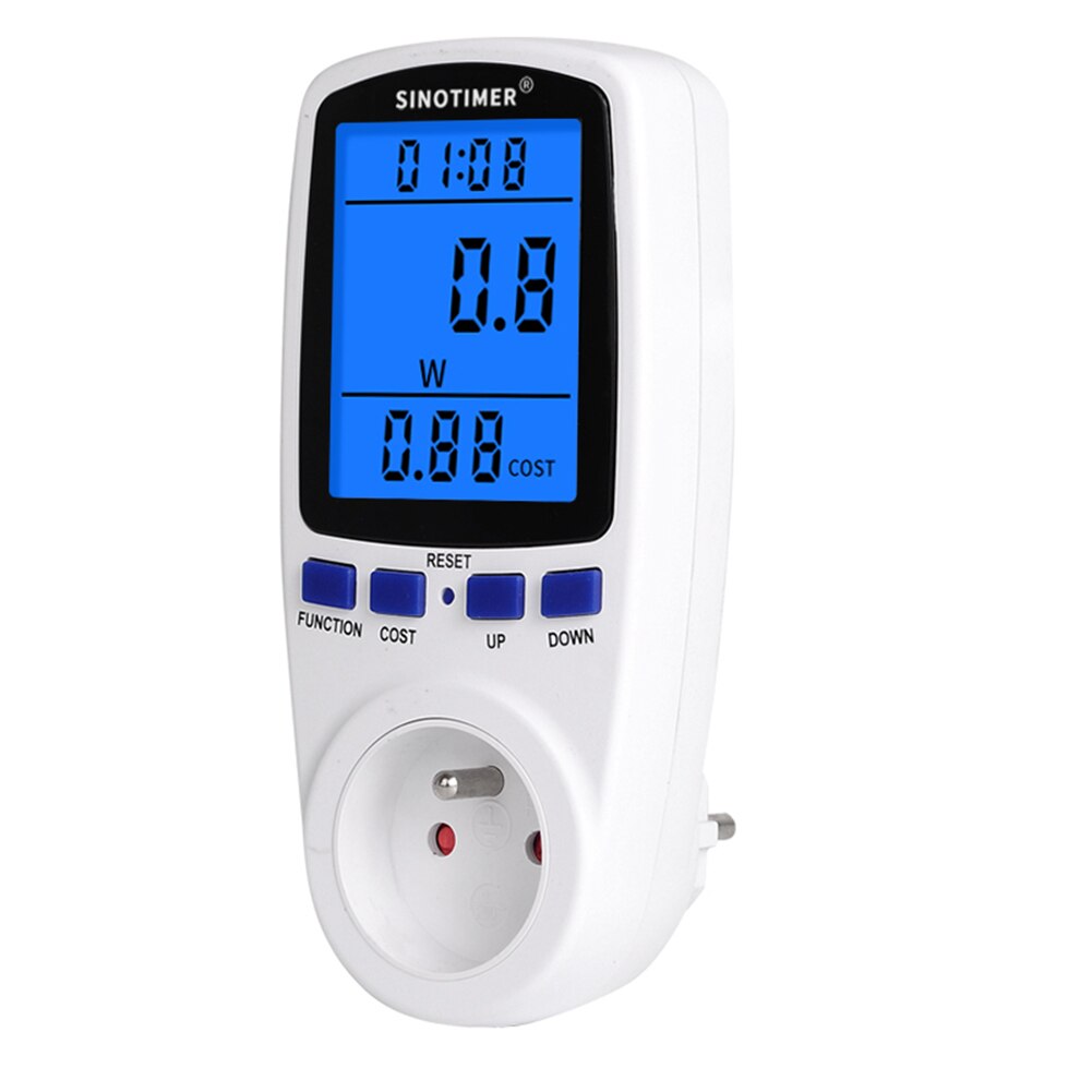 Smart LCD Backlight Display Electricity Monitor Analyzer Energy Meter Household Electrical Wattmeter Monitoring Sockets: FR plug	
