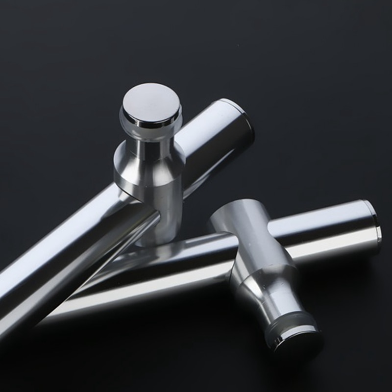 Aluminum Alloy Shower Room Glass Door Handle Push Sliding Door Handle Frameless Glass Door Adjustable Hole Polished