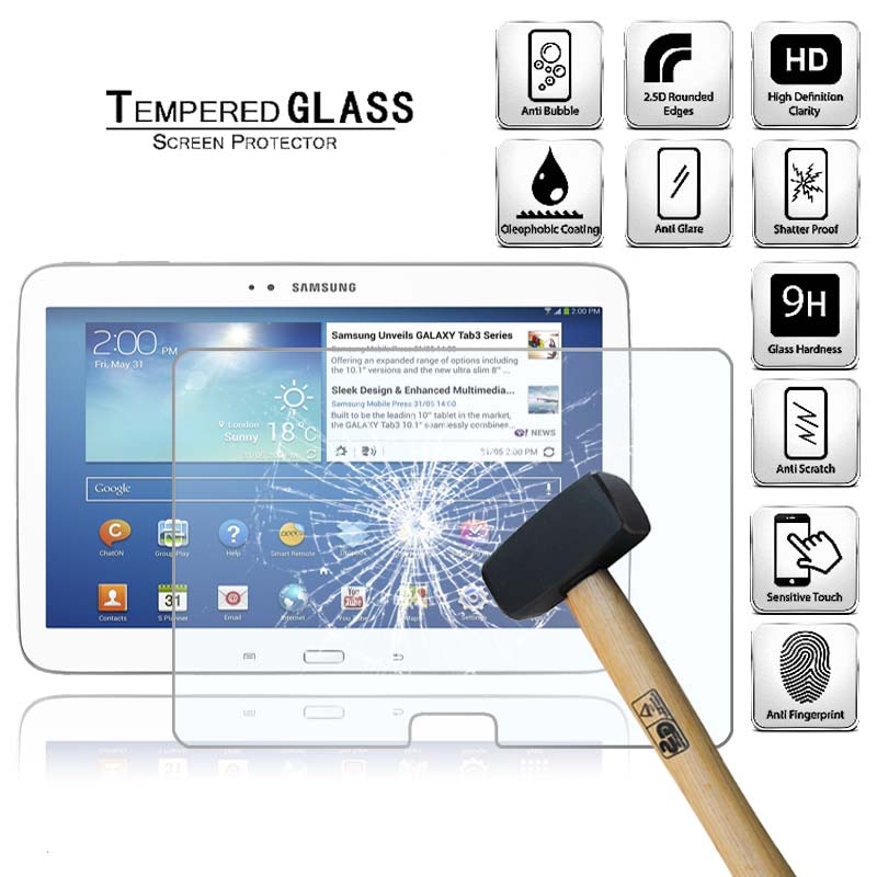 Protector de pantalla de vidrio templado para tableta Samsung Galaxy Tab 3, 10,1, p5200, GT-P5210, cobertura completa, a prueba de explosiones