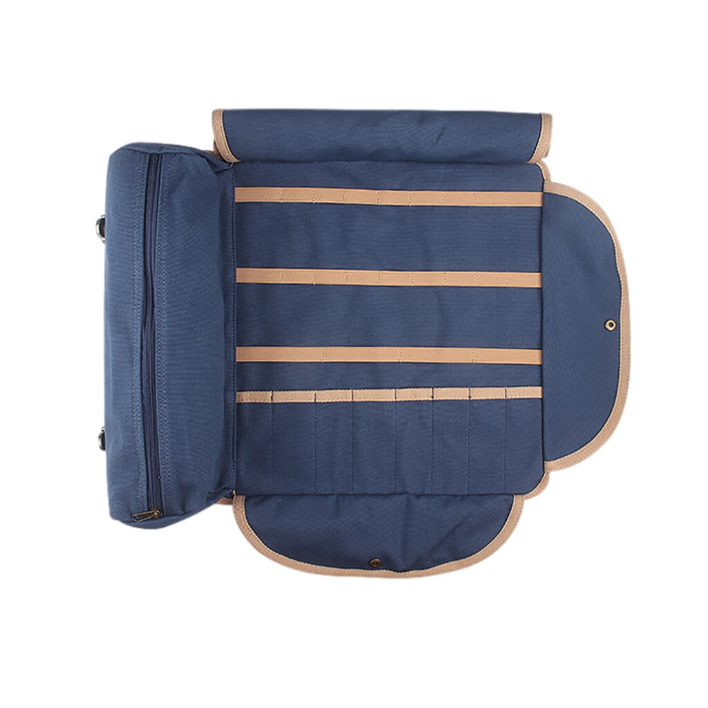 Kit de Bolso grande para almacenamiento de barman, bolsa de transporte con correa de hombro ajustable, conjunto de herramientas de barra, estuche portátil para fiestas: Azul