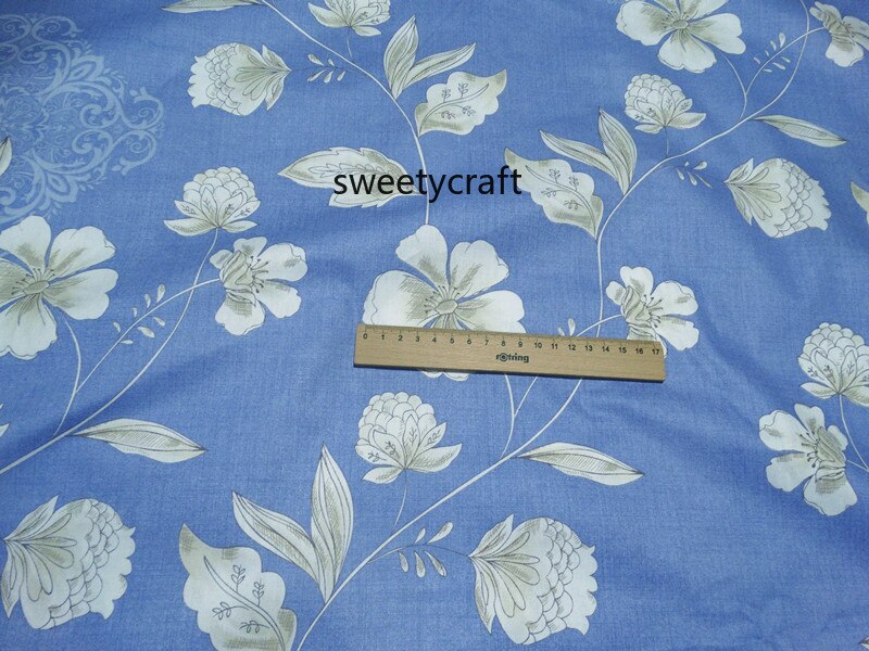 160 x 50cm blauwe bloemenprint 100%  katoenen stoffen van een halve meter tissus patchwork voor doe-het-zelf naaimateriaal babyjurk beddengoed doek