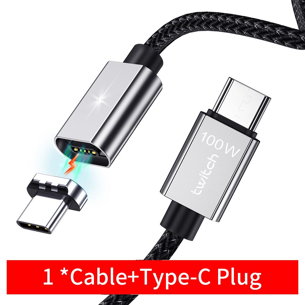 Cabo usb magnético tipo c twitch 5a 100w, fio para macbook pro, tipo USB-C cabo de fio c para samsung note 10: PD Magnet cable / 150cm