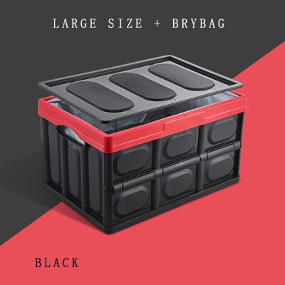 B-LIFE Folding Plastic Storage Crate with Water Container Bag Hold Ice Keep Fresh Fish Food Furit While Transport Storage Box: Red