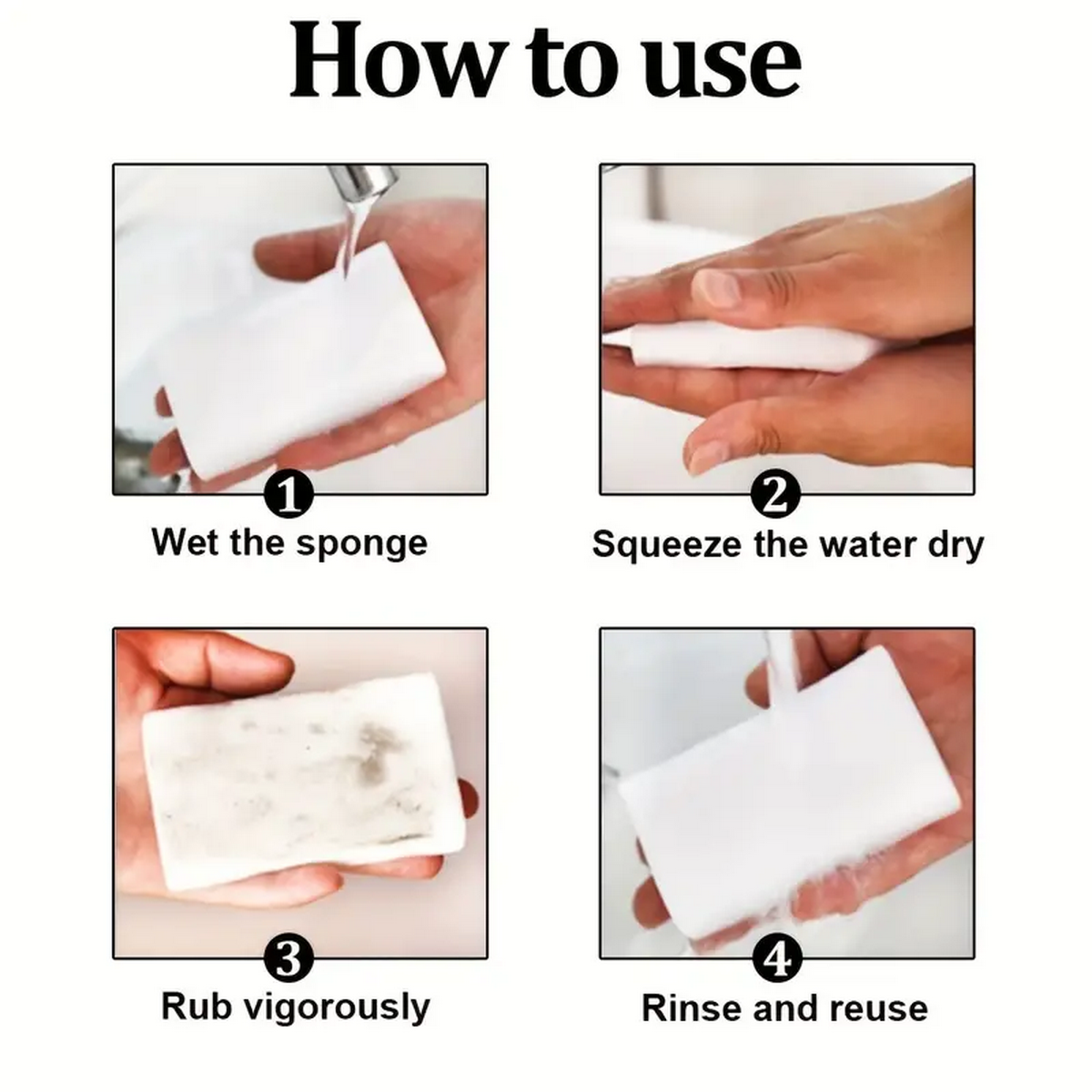 Magisk svampklut med høy tetthet, dobbeltsidig rengjøringssvamp, magisk nano oppvasksvampblokk, skokant eller grytesvamp