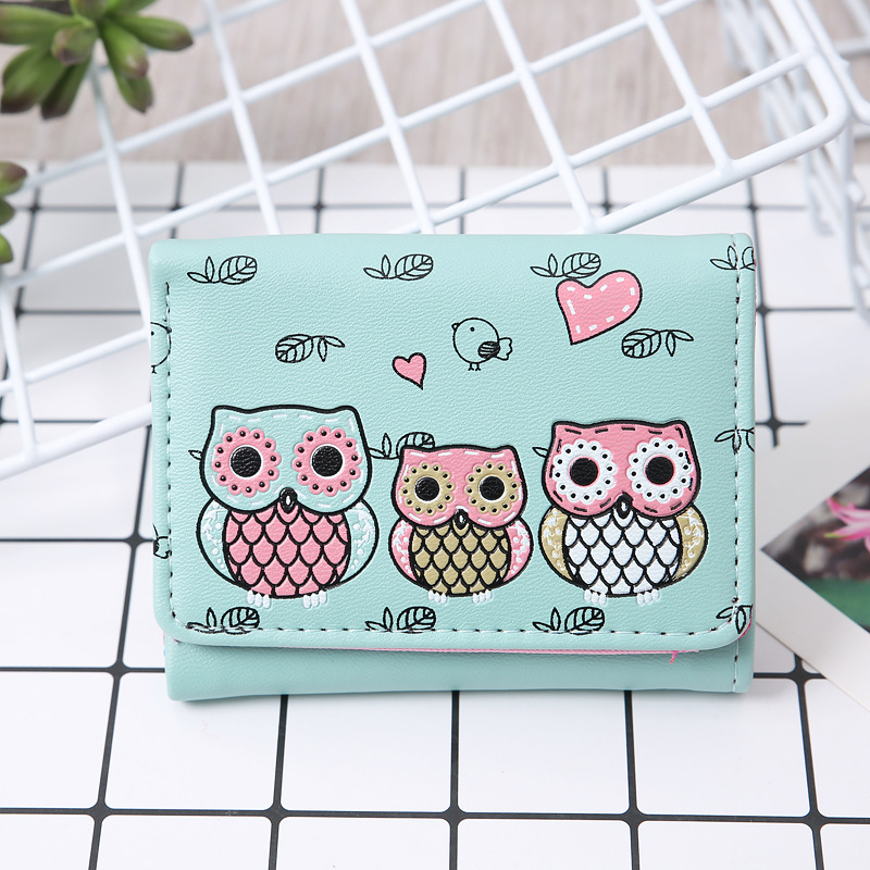 Women Wallets Cute Owl Lady Coin Purse Parent-child Style MoneyBags Clutch Cartoon Wallet Cards ID Holder Purses Burse Notecase