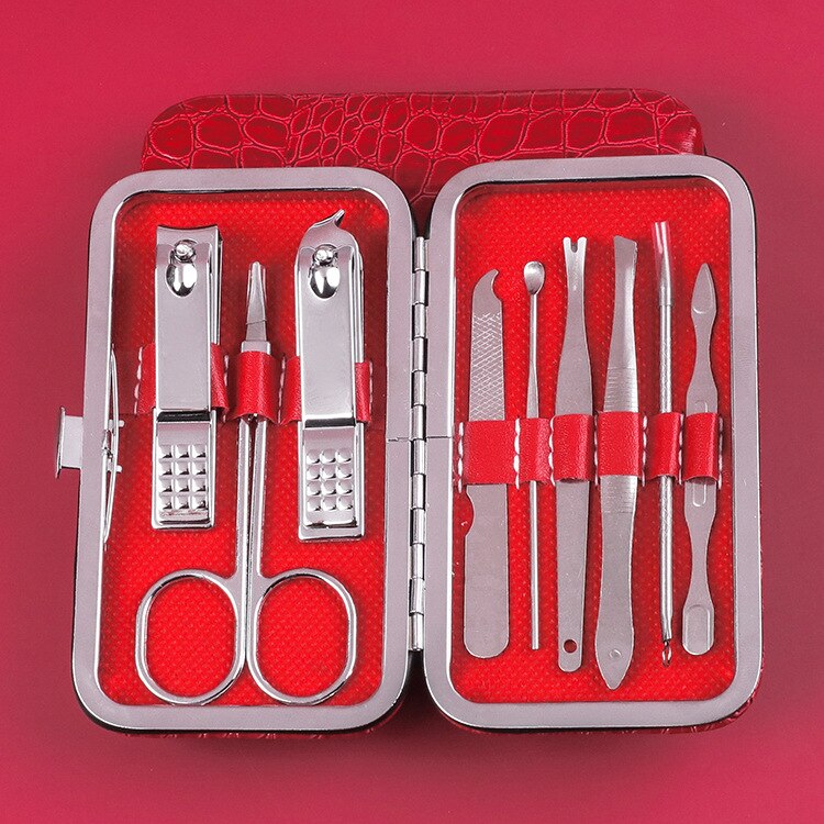 Schoonheid manicure pedicure schaar verzorgingsset manicure set 19 stuks nagelknipper eagle tools complete set in doos: 11