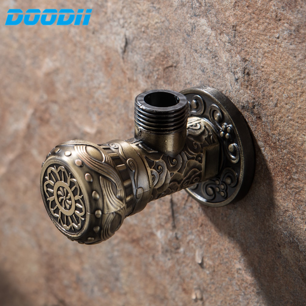 DooDii Antique Bronze Angle Valve 1/2&quot;malex1/2 Kitchen Bathroom Accessories Angle Valve for Toilet Sink Water Stop Valve Toilet