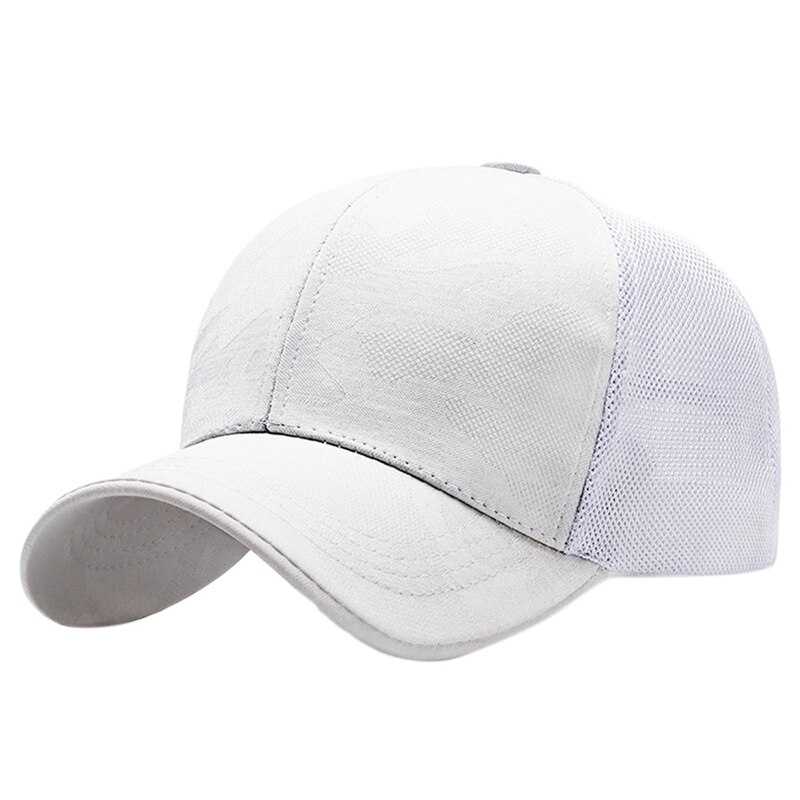 Lente Herfst Baseball Cap Camouflage Baseball Cap Casual Eenvoudige Zonnehoed Mannelijke En Dames Golf Hoed Voor Unisex: Net White