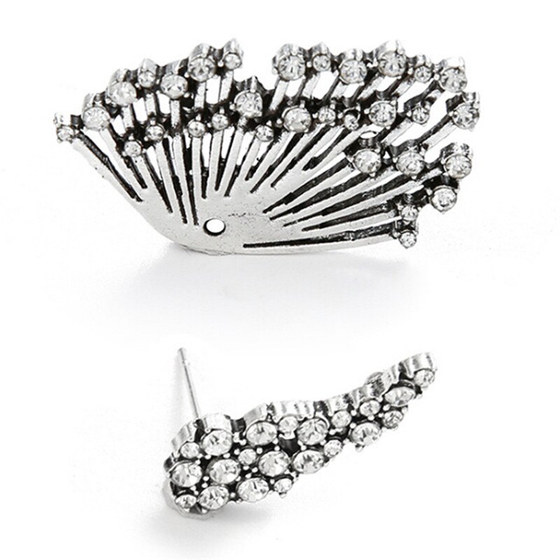 1Pc Vleugels Stud Oorbellen Voor Schoonheid Vrouwen Punk Goud-Kleur Oorbellen Eenvoudig Mode-sieraden Elegante