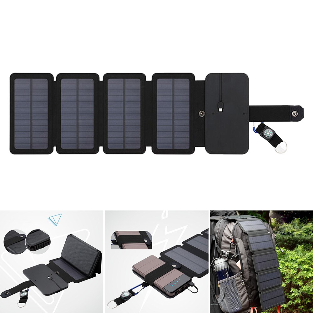 Panels Portable Mobile Phone Charger Solar Powered Board Charging Bag Folding Package Treasure
