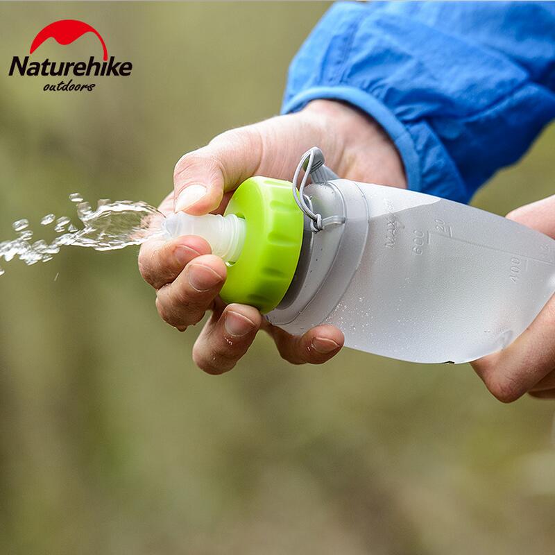 Naturehike-vejiga de agua a prueba de fugas, libre de BPA, botella de silicona de grado alimenticio, botella deportiva plegable de viaje para botellas de agua potable