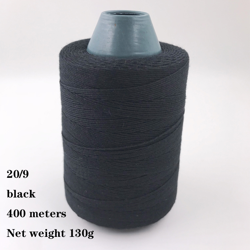 20/6, 20/9 negro blanco línea gruesa 100% hilo de algodón cordón ropa de hilo de coser hogar esencial de algodón decorativo