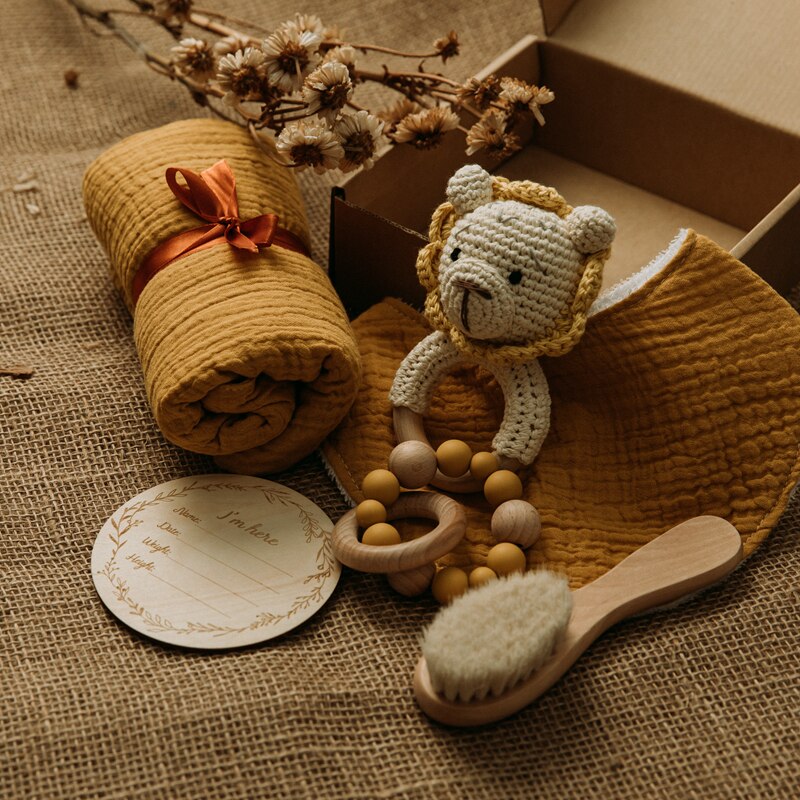 Lassen sie Machen 1einstellen Baby Zeug Schlecht Handtuch Baumwolle Decke Pinsel Produkte Für freundlicher Spielzeug Häkeln Rassel Kasten Weihnachten präsentieren