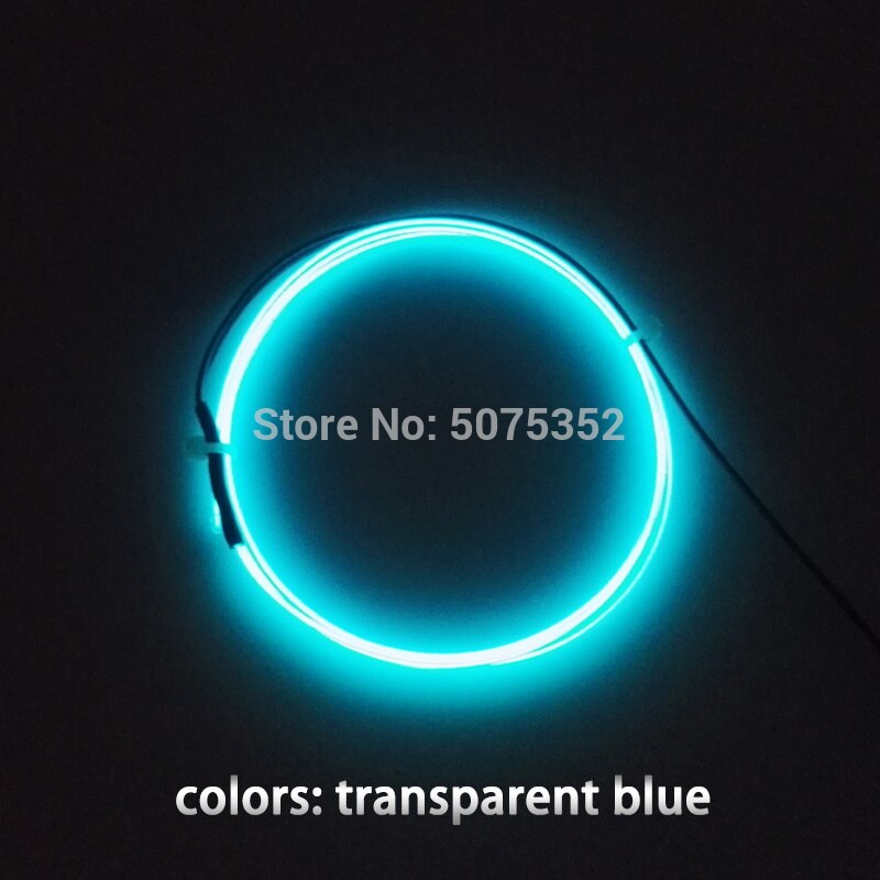 GZYUCHAO EL 1.3mm Flexibele EL Draad Touw Waterdichte EL Buis Neon Led Licht Kabel DIY Materiaal Voor House Party decoratieve: Transparent Blue