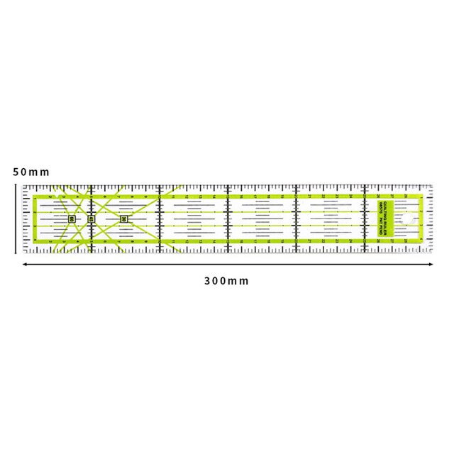 Four Sizes Acrylic Patchwork Ruler Two-color Tailor Size Cutting Quilting DIY Sewing Measuring Tool Drawing Dedicated Supplies: Green ruler