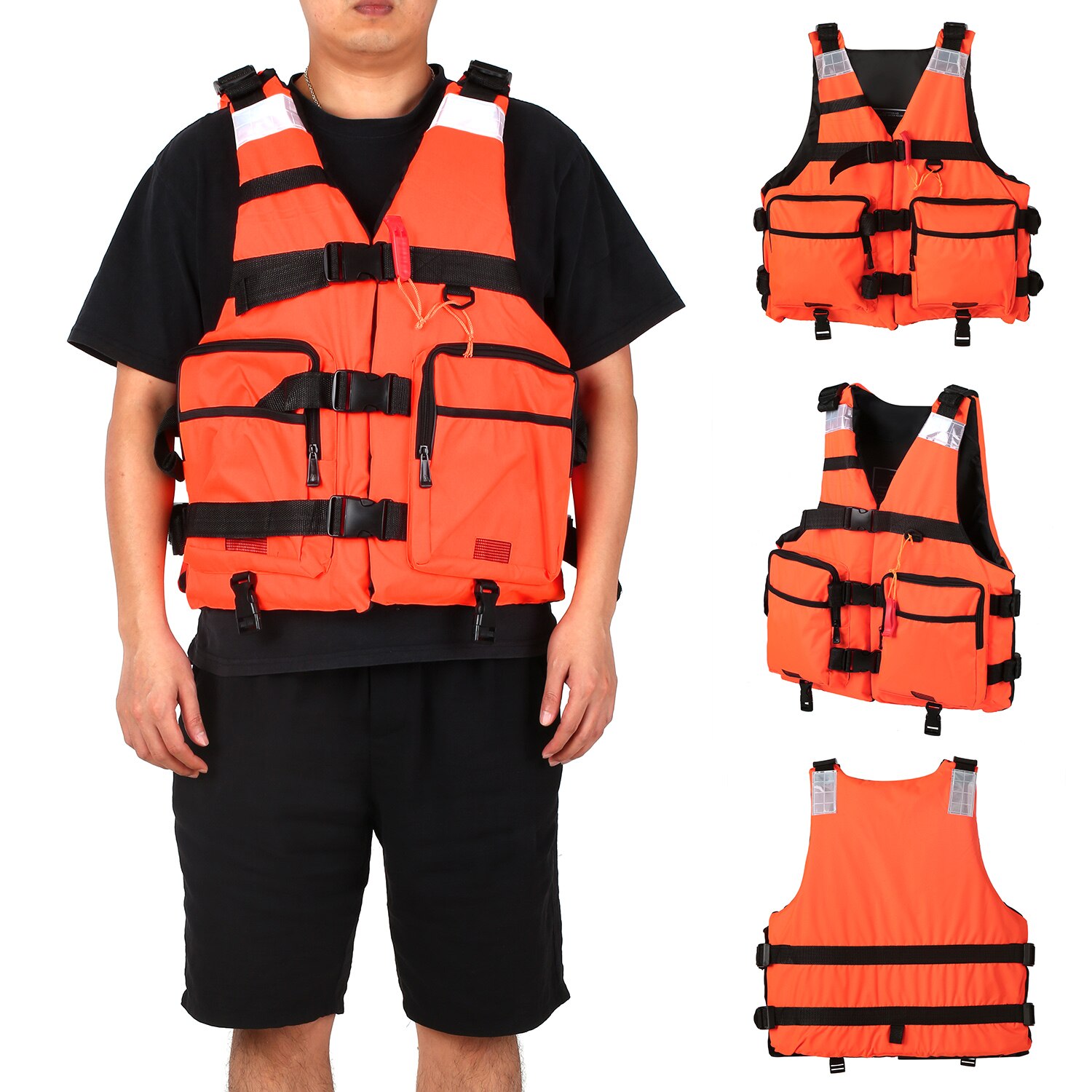 Kajak Schwimmweste Reflektierende Leben Jacke für Kajak Fischerboot Segeln Flotation Leben Sicherheit Weste Wasser Sport