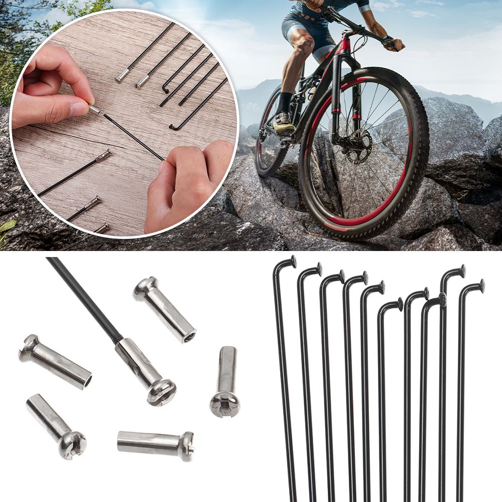 10PCS Multisizes Edelstahl Fahrrad Speichen Mit Nippel MTB Fahrräder Speichen Drähte Bike Reparatur Ersatz Werkzeug