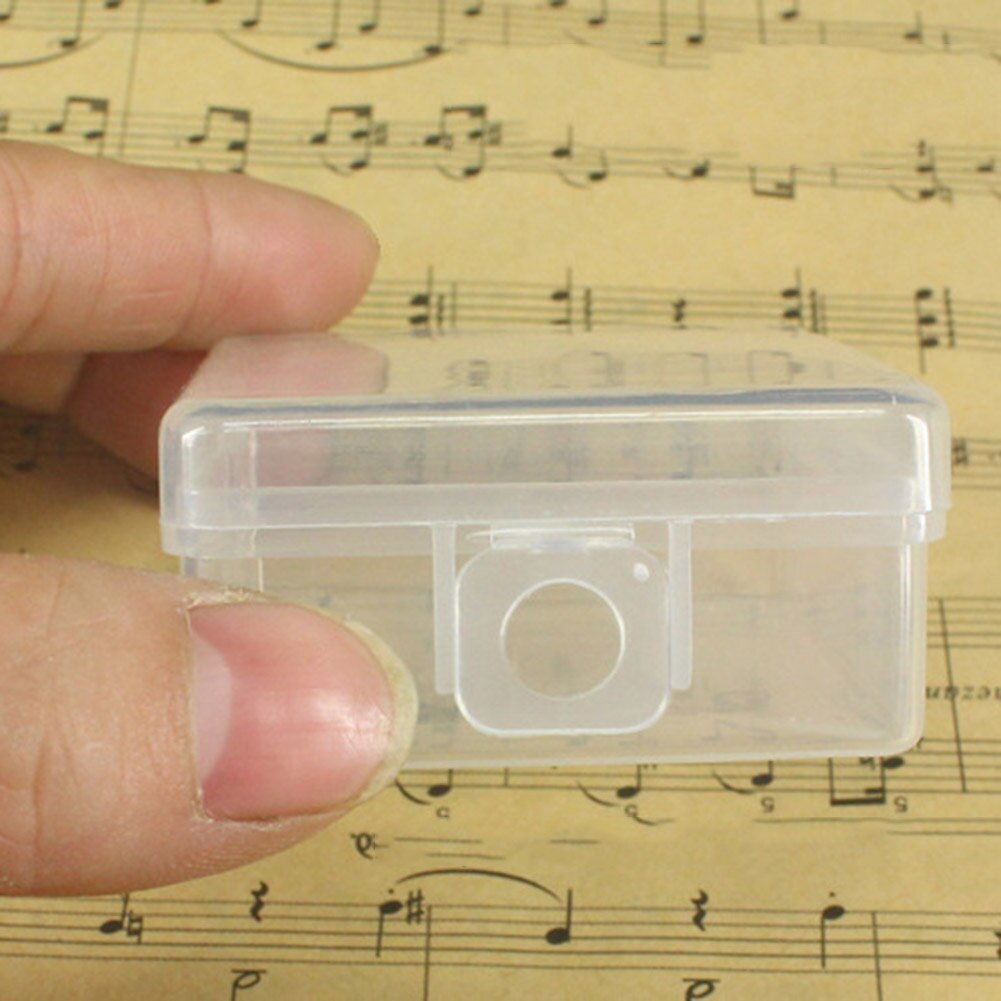 Mini Practical Clear Plastic Transparent Storage Box Debris Collect Container Case With Lid Hanging Hole Portable Storage Box