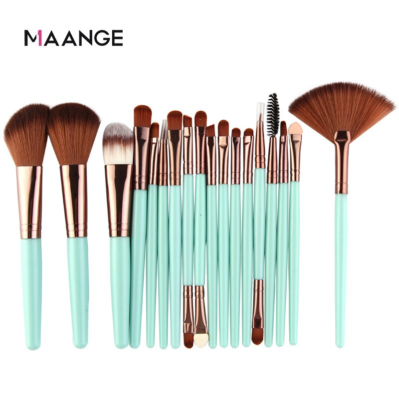 Maange 18-pieza Set de brochas de maquillaje de ojos de herramientas de belleza: 5445LK