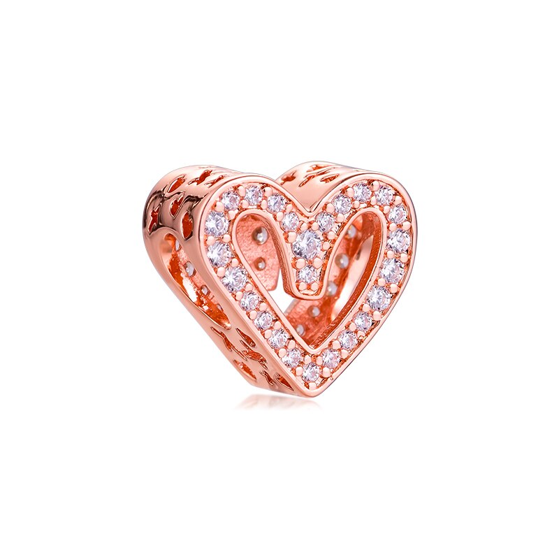 925 silber Perlen Funkelnden Freehand Herz Charme Frau DIY Perlen Für Schmuck Herstellung Passend Europäischen Sterling Silber Armbänder: Orange