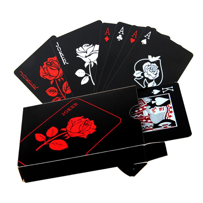 55sheets/box Rose Flower Poker Waterproof Plastic Playing Cards Poker Cards 203E