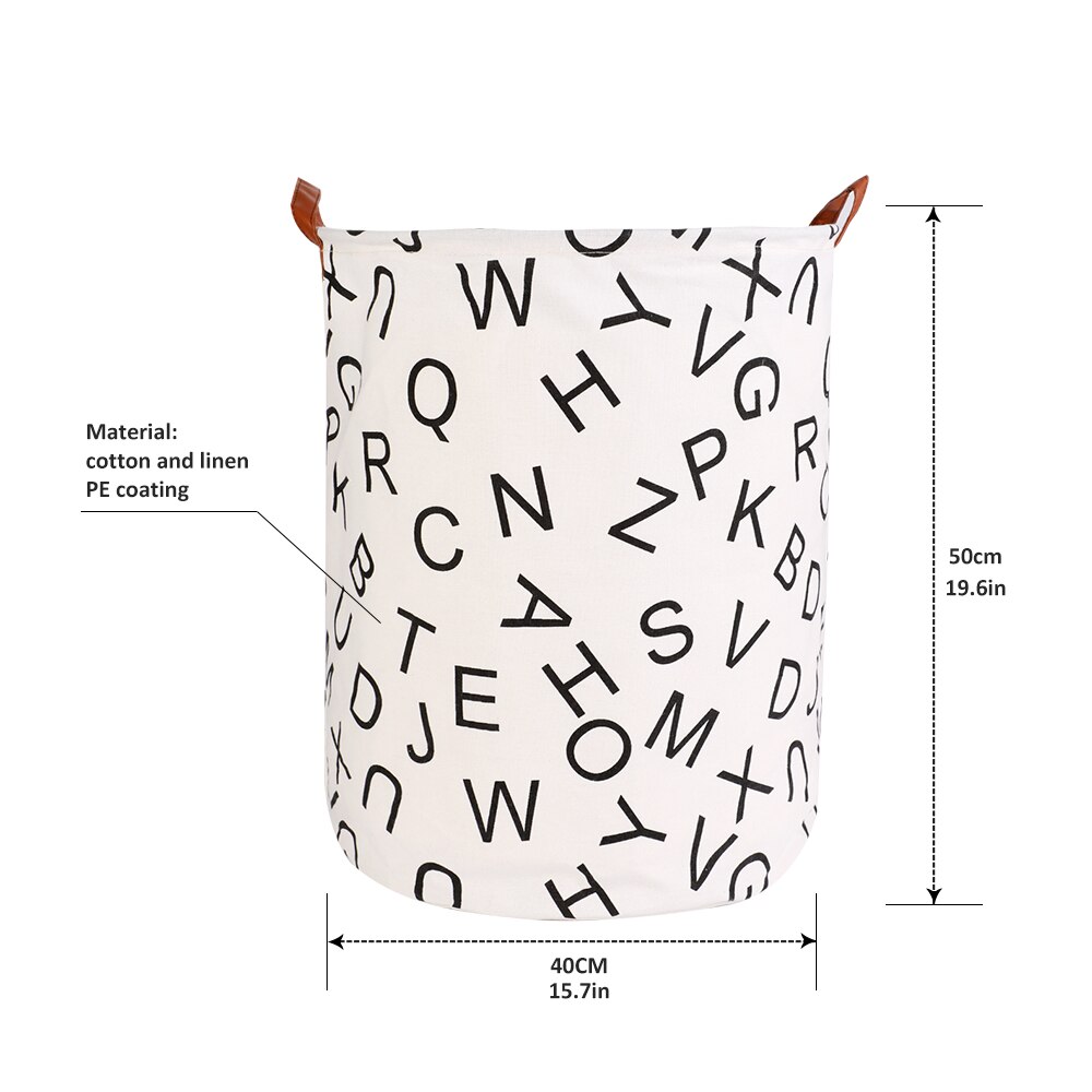 Laundry Basket Canvas Waterproof Organizer Basket Large Capacity Laundry Hamper Dirty Clothes Storage Basket Home Storage Bin: 13(40x50cm)