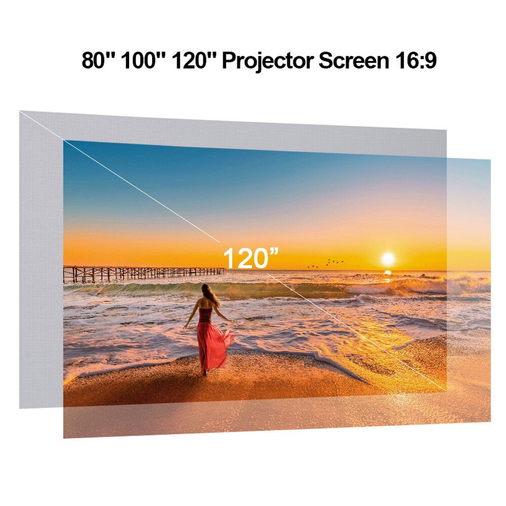 Projector Eenvoudige Gordijn Anti-Licht Scherm 80 100 120 Inch 16:9 Stof Doek Projector Screen Home Outdoor Office