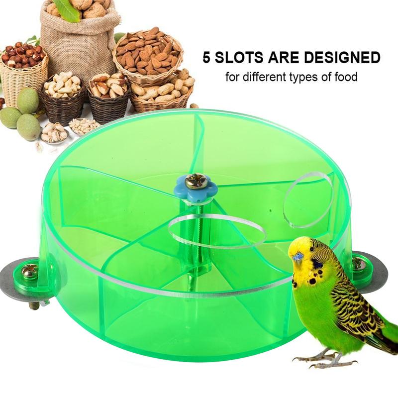 1Pc Bird Feeder Rotating Foraging System Acrylic Rotate Wheel