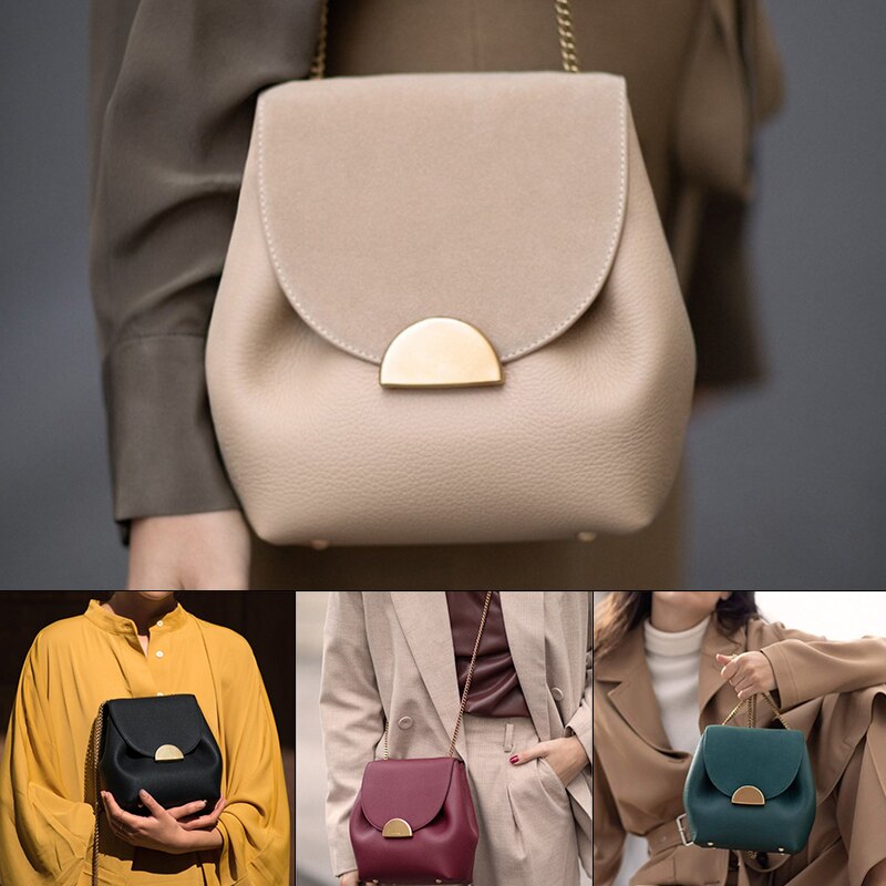 Bolso de lujo con cadena pequeña para mujer, bandolera de cuero, famosa Francesa, bolsa cruzada,