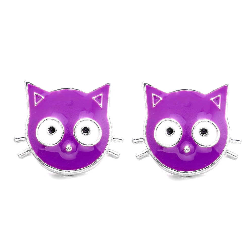 cat Mini Buttons Charms 12mm Metal Snap Button for snap jewelry XH6015: A