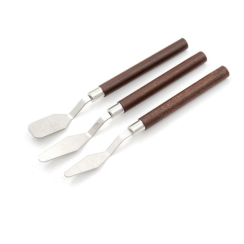3PCS Stainless Steel Laboratory Semi Micro Spatula Paint Palette Makeup