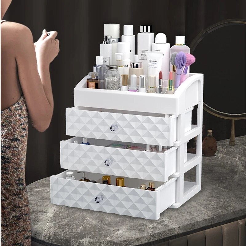Cosmetic Organizers Drawer Makeup Organizer Cosmetic Case Waterproof Jewelry Box Beauty Skin Care Home Storage Box