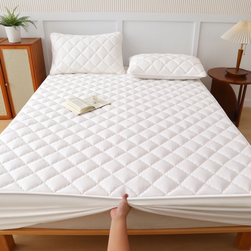 Premium Mattress Protector - Ultra Thick & Breathable Quilted Cotton Top Layer Mattress Cover- Antimicrobial & Noise-Free,White: 120x60cm